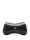 Diesel Curved Silhouette Clutch With Adjustable Strap In Black