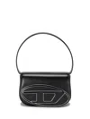 Diesel Rectangular Leather Shoulder Bag With Single Handle In Black