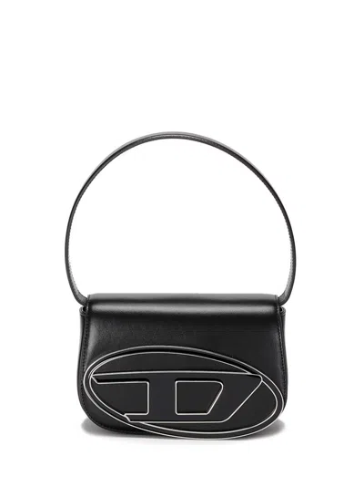 DIESEL BLACK LEATHER SHOULDER BAG