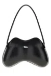Diesel Black Leather Synthetic Leather Double-d Shoulder Bag In Black