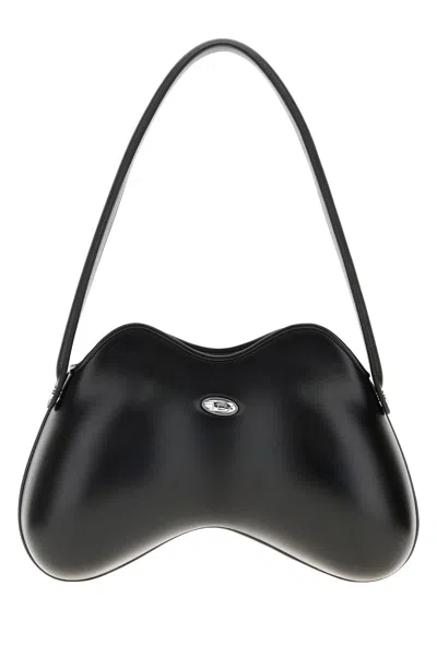 Diesel Black Leather Synthetic Leather Double-d Shoulder Bag