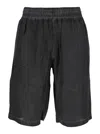 Diesel Leon Black Bermuda Pants With Elastic Waist And Two Rear Welt Pockets In Tech Fabric Man