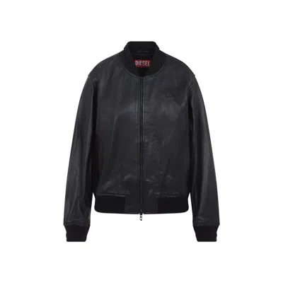 Diesel Black L-ilyan Rb Lamb Skin Jacket