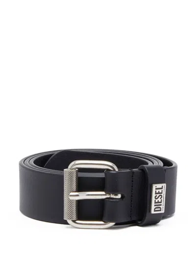 DIESEL BLACK LOGO BELT