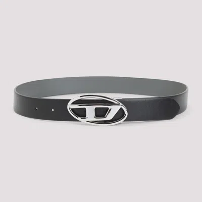 DIESEL BLACK LOGO BUCKLE BELT