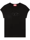 Diesel Black Stretch Cotton T-angie T-shirt In Black