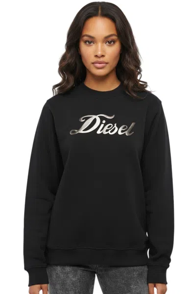 Diesel Black Metallic Cotton Sweatshirt