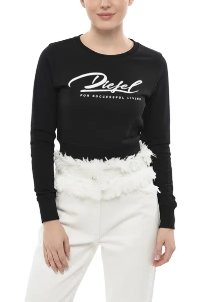 Diesel Logo-print Cropped Sweatshirt In Black
