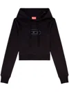 Diesel Hoodie Con Logo Oval D Cut-out In Black