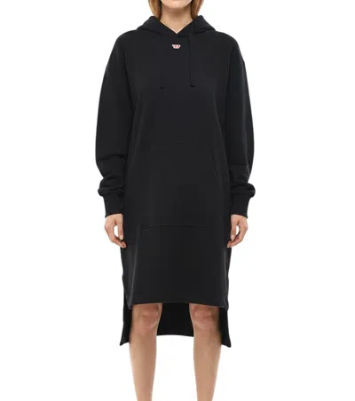 Diesel Black Logo Hood Midi Dress