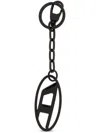 Diesel Black Keychain With Logo In Black