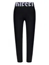 Diesel Black Logo Leggings In Black