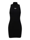 Diesel Mini Black Dress With Oval D Cut Out Detai In Viscose L In Black
