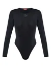 Diesel Angelina-utlt Logo-detail Bodysuit In Black