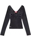 Diesel Long-sleeve Top With Denim Effect