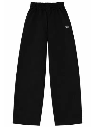 Diesel Wide Leg Jogger Trousers For Women In Black