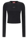 Diesel Logo Cut-out Long Sleeved T-shirt In Black