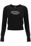 Diesel Wool And Cashmere Sweater With Cut-out Logo In Nero