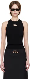 Diesel 'm-caddix' Black Top With Oval D Logo Plaque On The Front In 9xx