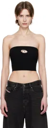 Diesel Ribbed Viscose Cropped Top M-clarksvillex In 9xx
