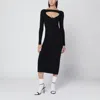 Diesel M-oloni Long Dress In Black Wool In Black