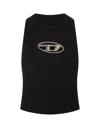 Diesel Knit Tank Top In Cashmere Blend In Black