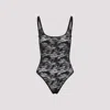 Diesel Camo Lace Bodysuit With Oval D Embroidery In Black