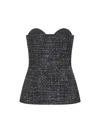 Diesel Fitted Strapless Top With Textured Boucle