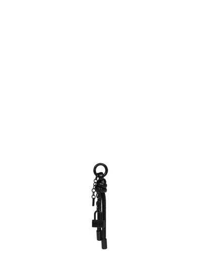 Diesel Black Metal Charm-lock-2 Keychain With Padlock
