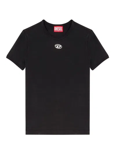 Diesel T-uncutieslong-od Cotton Blend T-shirt In Blue