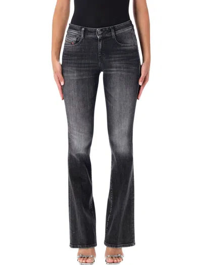 Diesel Black Mid Rise Jeans In Gray