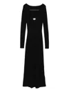 Diesel Logo-adorned Long-sleeve Midi Dress In Black