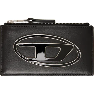 Diesel Black Nappa Leather Flat Card Holder In T8013