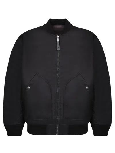 DIESEL BLACK NYLON BOMBER JACKET