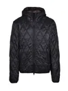 Diesel Quilted Hooded Jacket In Black