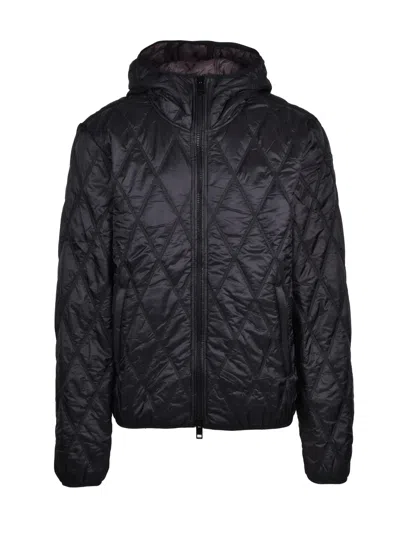 Diesel Black Nylon Centogrammi Coat