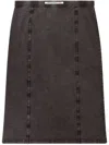 Diesel High Waist Midi Skirt With Contrast Stitching