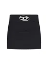 Diesel Black Stretch Twill O-dixy Miniskirt