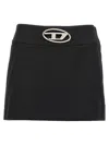 Diesel Multicolor Wool-blend Skirt With Tailored Silhouette In Black
