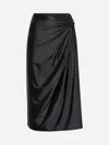 Diesel Draped Midi Skirt With Chintz Finish