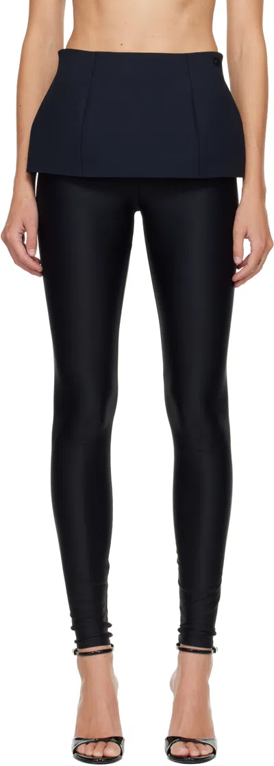 DIESEL BLACK P-HOUR-BOND LEGGINGS