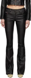 Diesel Black P-stellar-q1 Faux-leather Trousers In 900