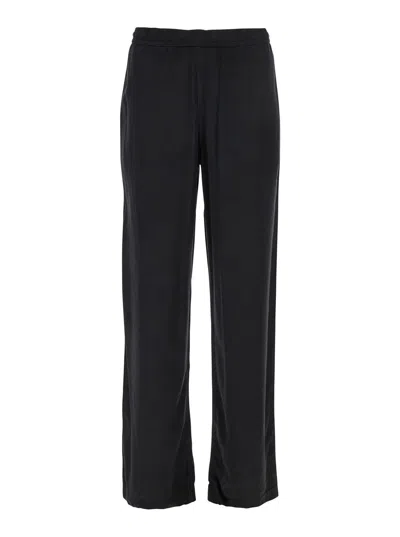 Diesel Black Pants With D Logo Embroidered On The Back In Lyocell Man In Multicolor