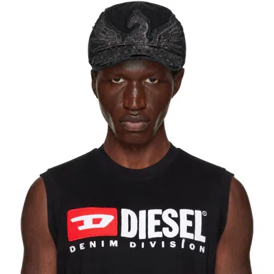 Diesel Black Phoenix Embroidery Baseball Cap In 9xx