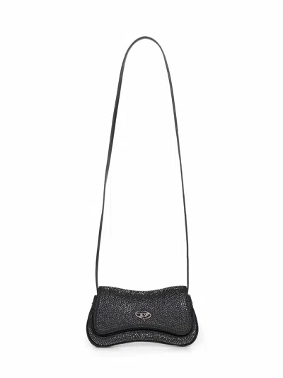 Diesel Women Black Play Crossbody Xs Crossbody Bag In Gray