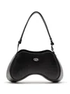Diesel 'play' Black Shoulder Bag With Oval D Logo Detail On The Front In Ecoleather Woman In Black