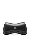 Diesel Curved Silhouette Clutch With Adjustable Strap In Black