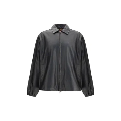 DIESEL BLACK POLYESTER BIKER JACKET