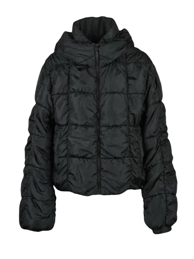 Diesel Black Polyester Embossed Down Jacket