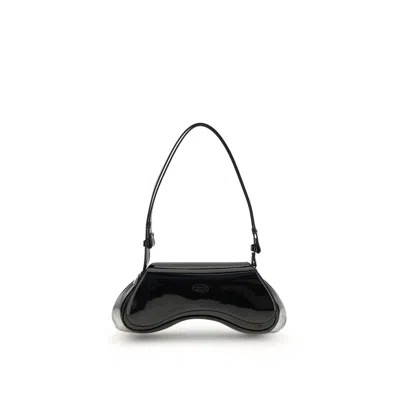 DIESEL BLACK POLYETHYLENE SHOULDER BAG